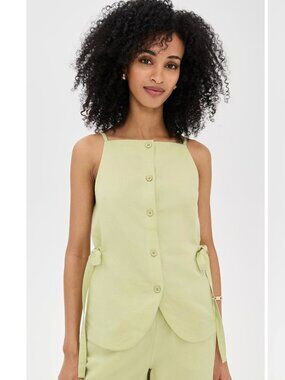 ALIGNE Ozais Linen Top in Pistachio Size 4